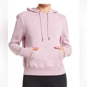 90 Degree by Reflex Hooded Sweatshirt in Blush Pink Elderberry L